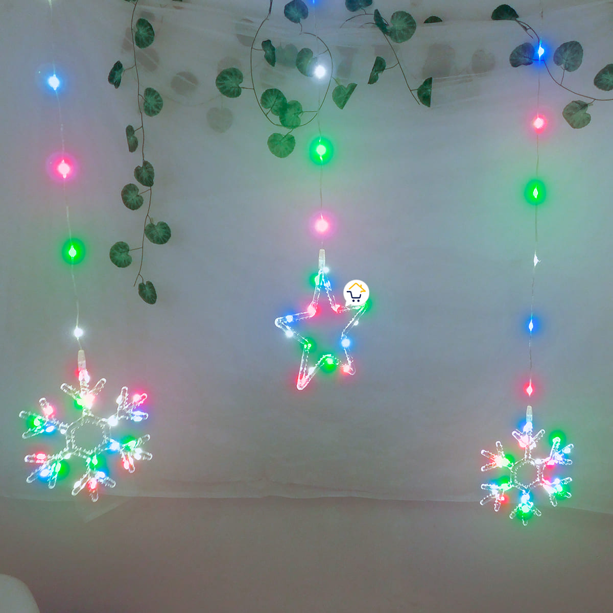 Luces Led Estrellas y Copos 260 Luces 3m Navidad Multicolor 1628M